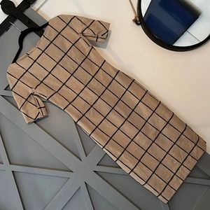 EUC Zara window pane midi dress